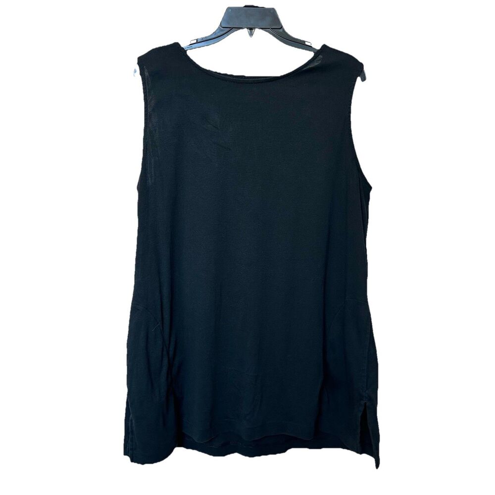 Chicos The Ultimate Tee Top 3 XL Pima Cotton Knit Black Capsule Pockets Basic